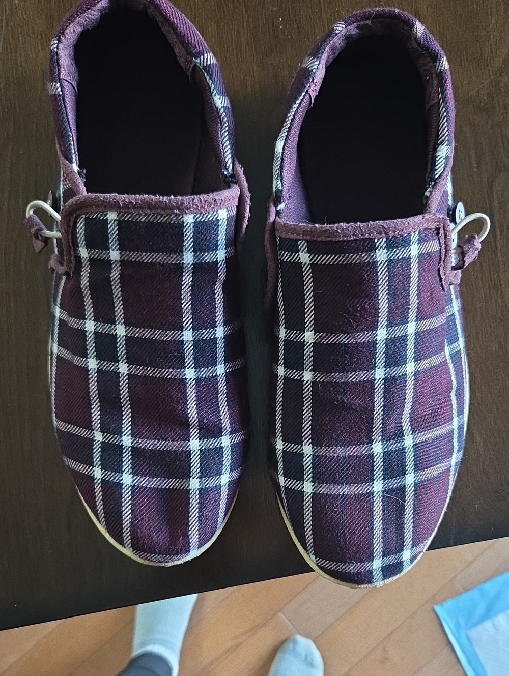 Patagonia Plum Plaid Canvas Slip-On Loafers